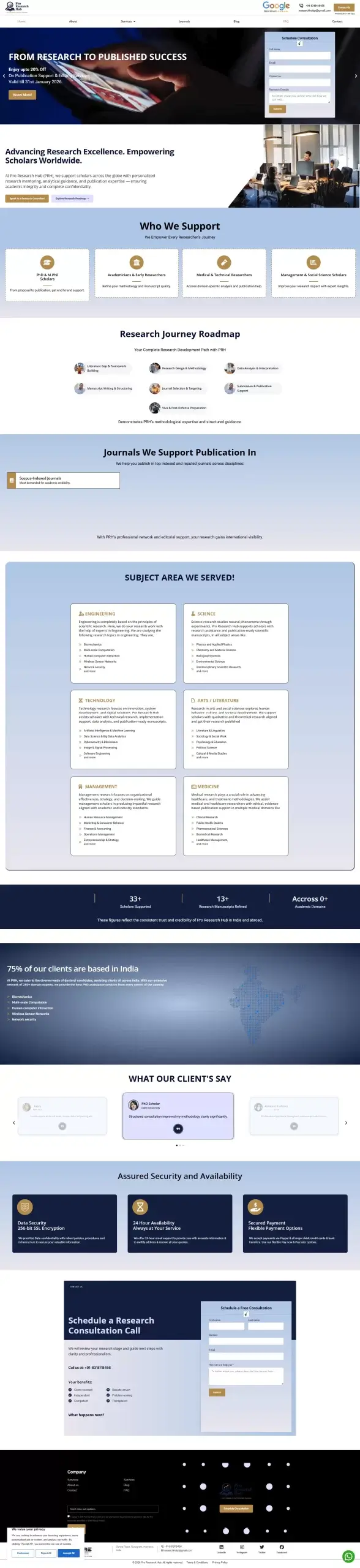 Building a High-Performance Research Publishing Platform for Pro Research Hub — full page preview