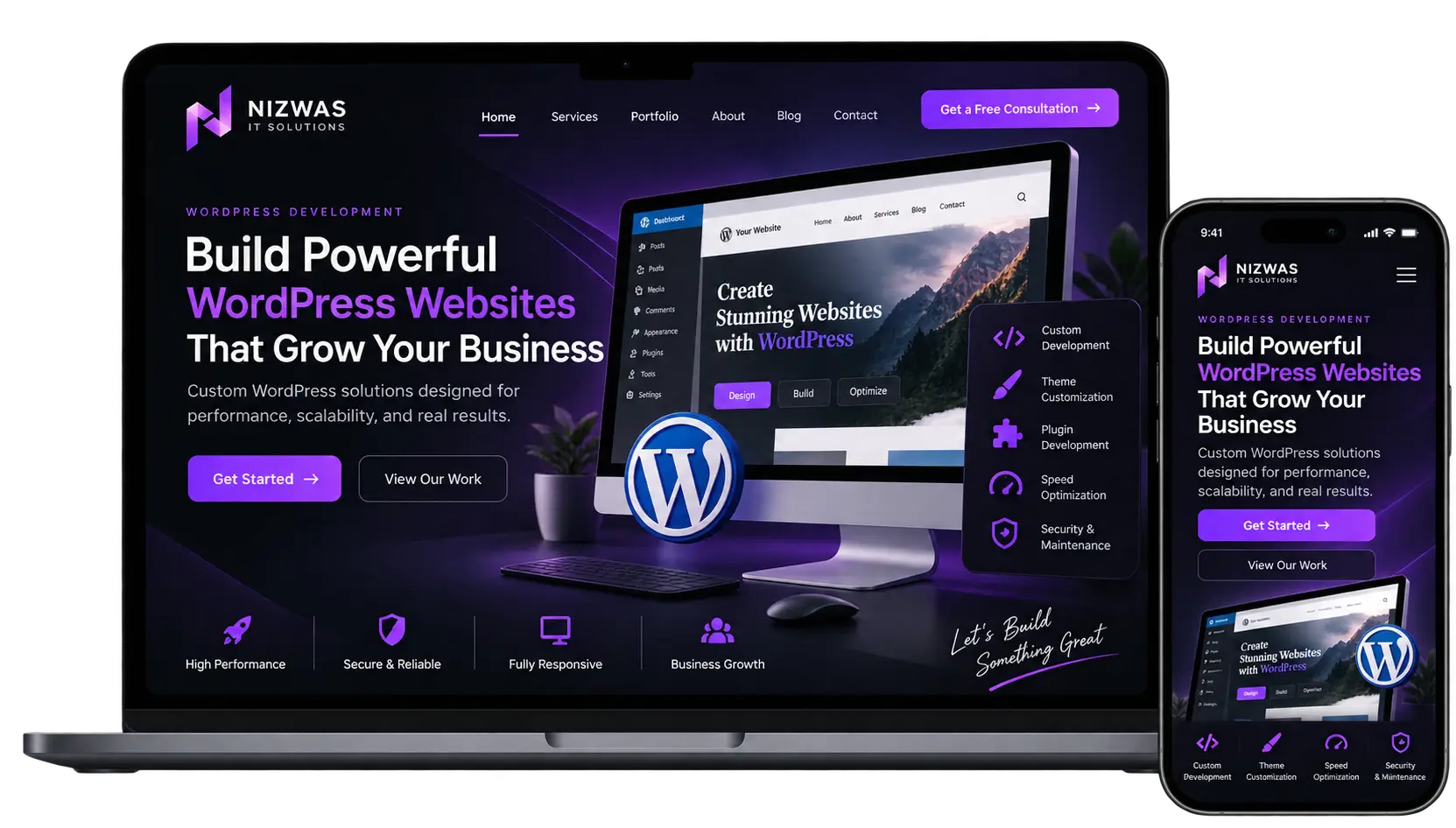 WordPress Development 1 Custom WordPress Websites