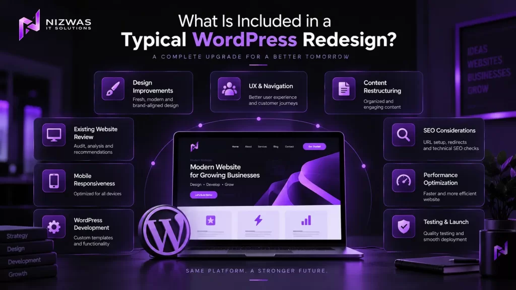 How Much Does a WordPress Website Redesign Cost in 2026? 7 Pricing Factors Every Business Owner Should Know 2 What Is Included in a Typical WordPress Redesign