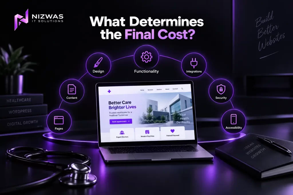 Healthcare WordPress Website Cost in the USA: 7 Essential Pricing Factors Before You Invest 1 What determines the final cost