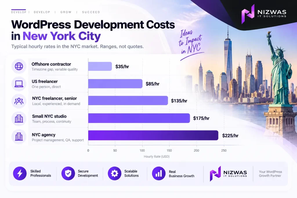 How Much Does It Cost to Hire a WordPress Developer in New York City? 2026 Pricing Guide 2 Wordpress developer in NYC