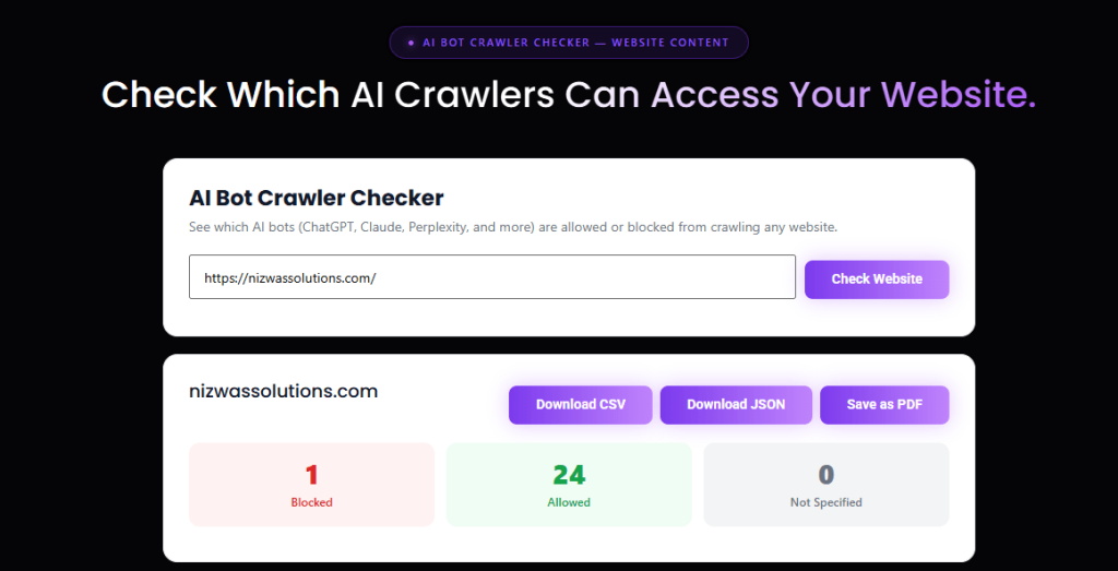 7 Critical Things You Can Check With an AI Crawler Checker in 2026 3 Free AI Bot Crawler Checker